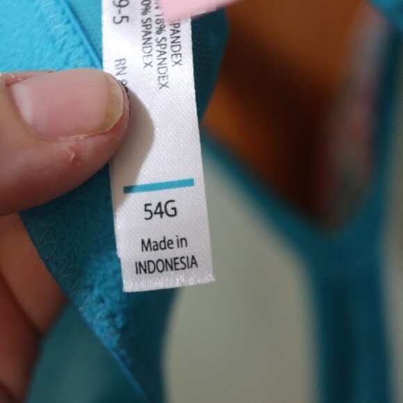 Comfort Choice Blue & White Floral Bra Wireless 54G - Picture 6 of 10